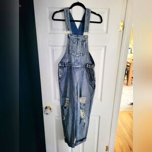 12th Tribe Women's Denim Overalls Size Small